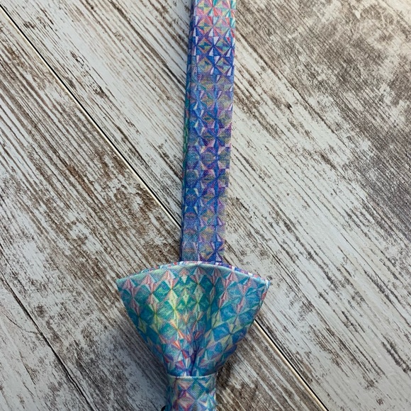 Blue bow tie spring bow tie Easter bow tie pre tied bow tie prom bow tie wedding - Picture 4 of 4